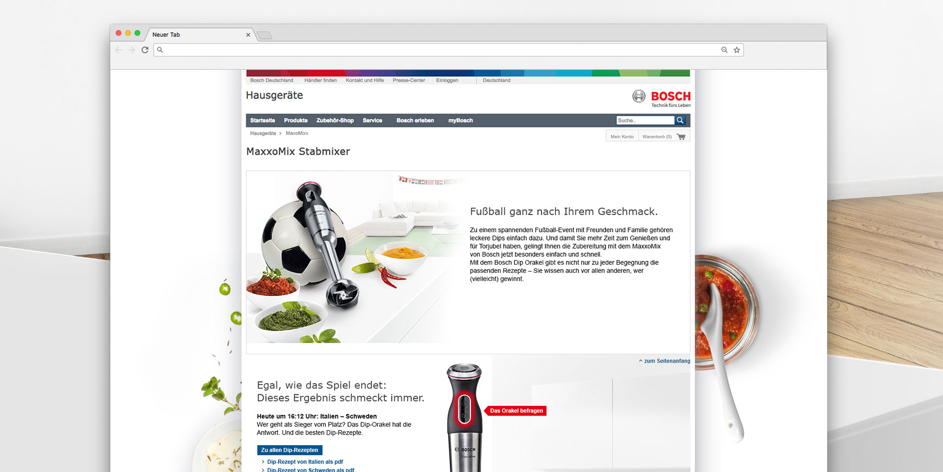 Bosch Webspecials: das Dip-Orakel zur EM