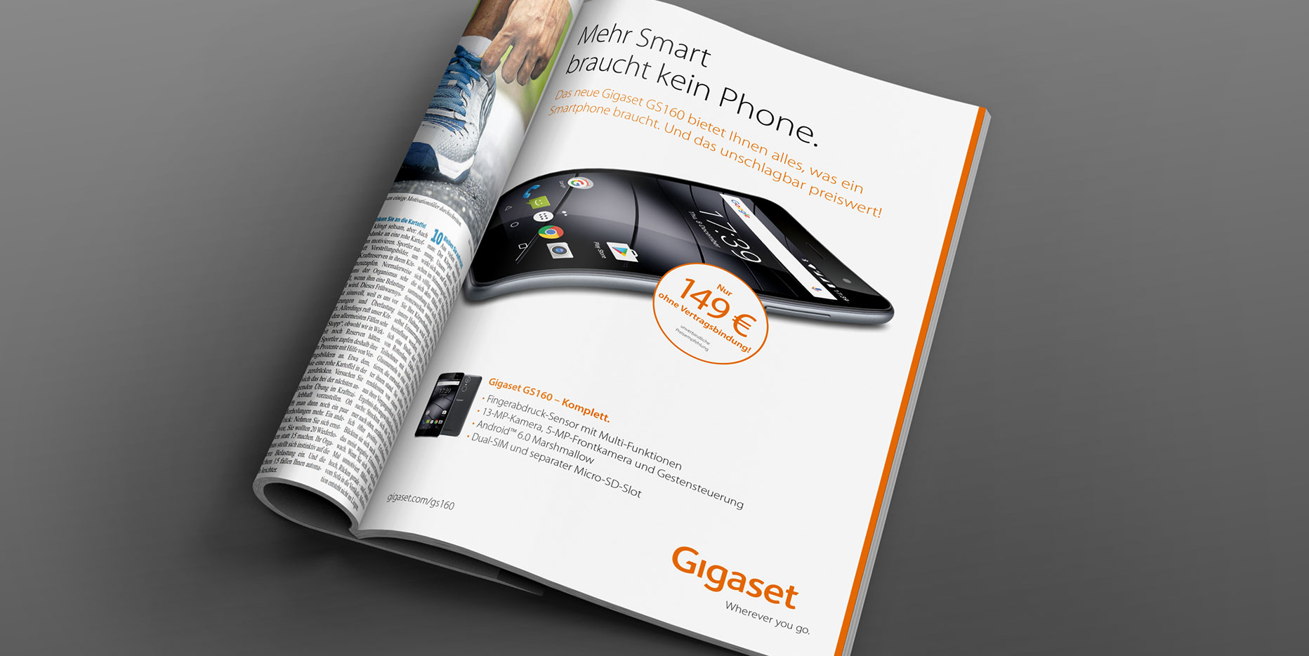 Launchkampagne Gigaset GS160: Printanzeige