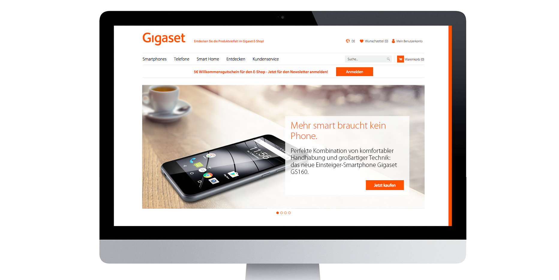 Launchkampagne Gigaset GS160: Produktdetailseite