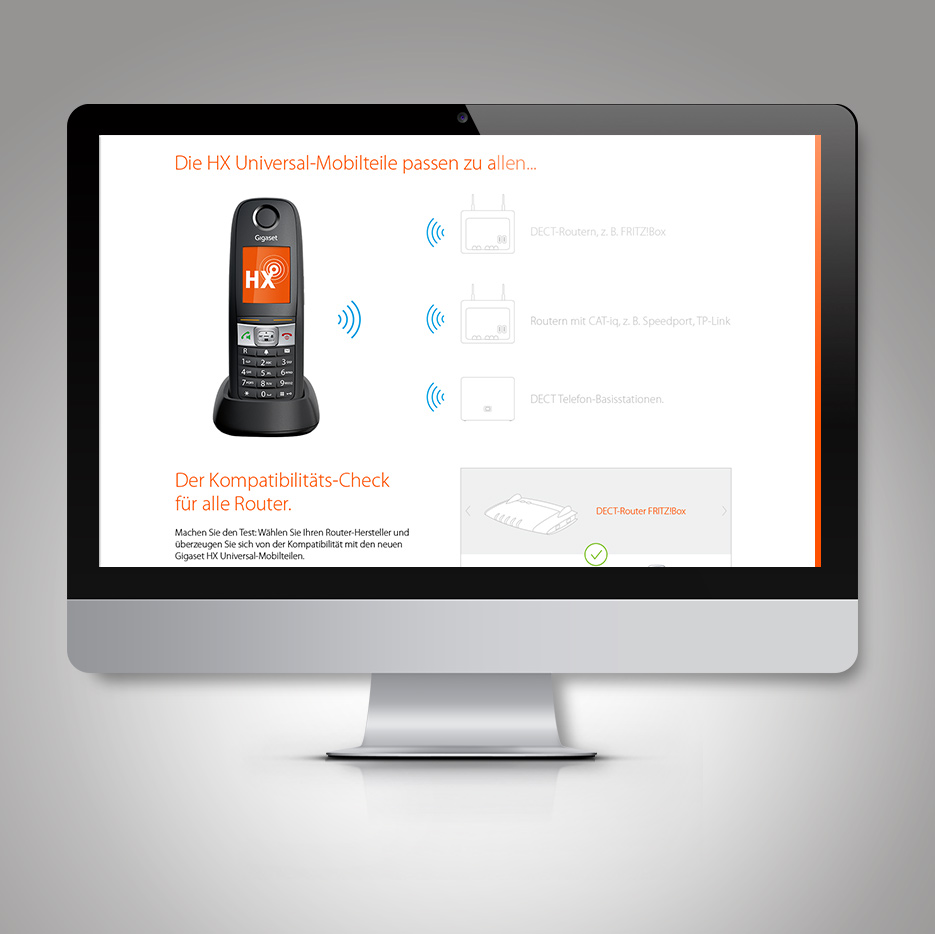 Launchkampagne Gigaset HX Serie: Detail Landingpage