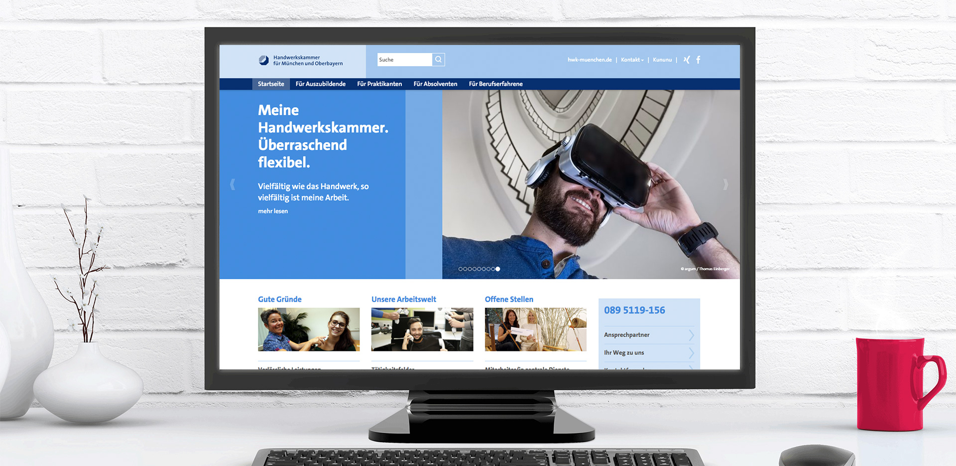 Die neue Employer Branding Website der Handwerkskammer für München und Oberbayern.