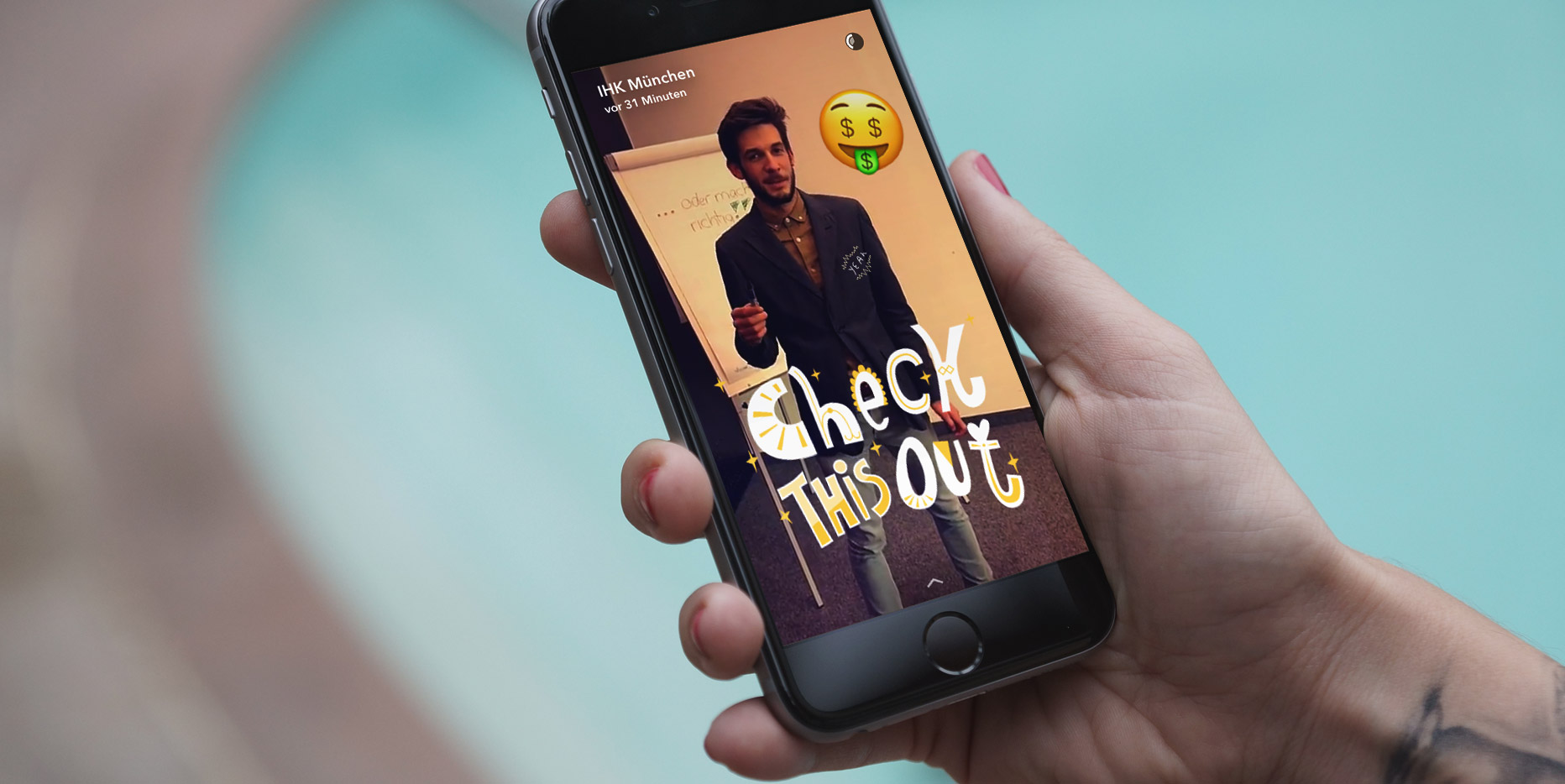 Snapchat-Kampagne für die IHKJobfit! Ausbildungsmesse: Beispiel-Snap