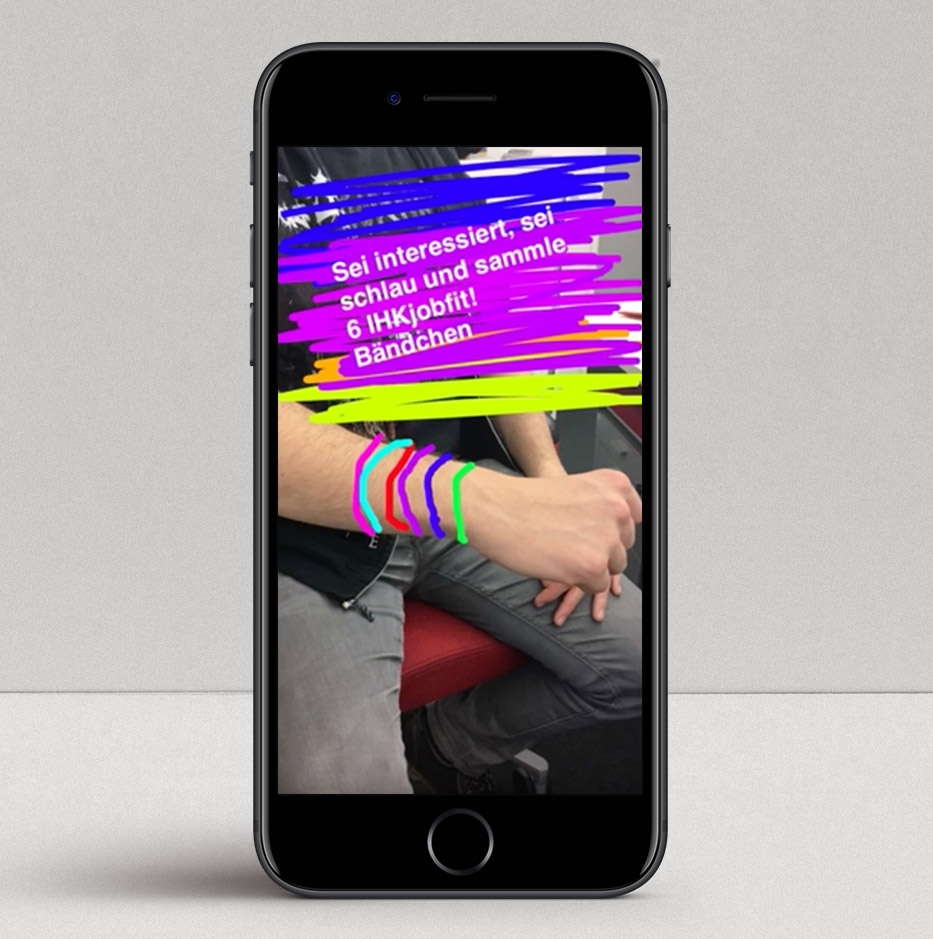 Snapchat-Kampagne für die IHKjobfit! – Gewinnspiel „Catch the bracelet“.